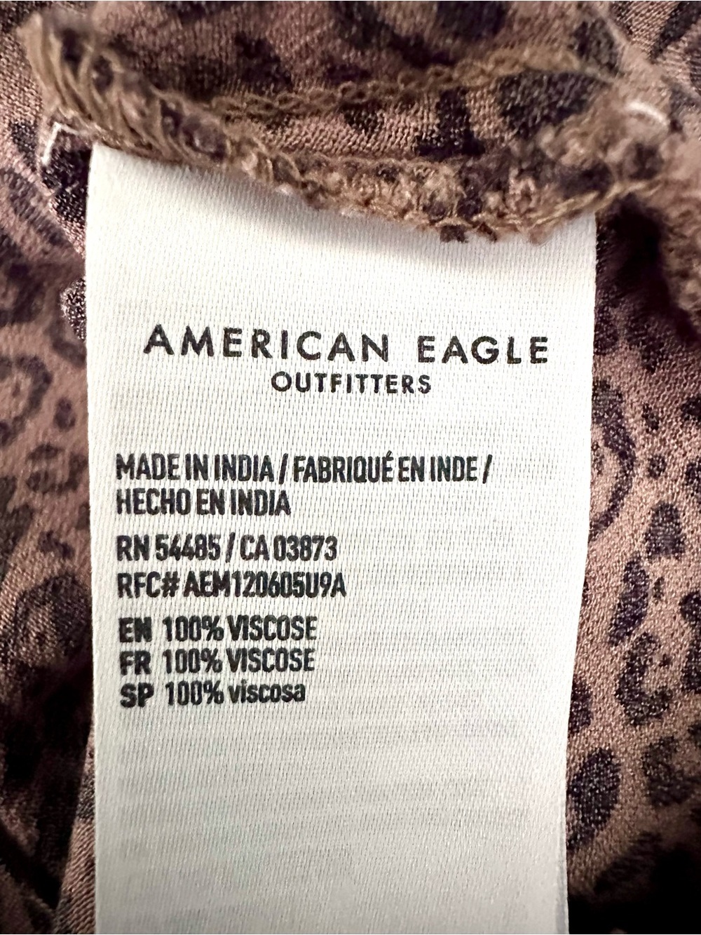 American Eagle Outfitters Tan and Brown Leopard Print Crop Top Size Small - Picture 7 of 9